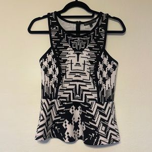 Forenza Black & White Peplum Top